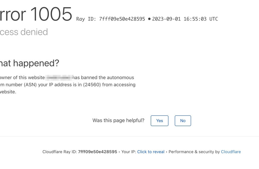 Error 1005 Cloudflare: ¿Por qué se restringe tu acceso a smallbiztrends?